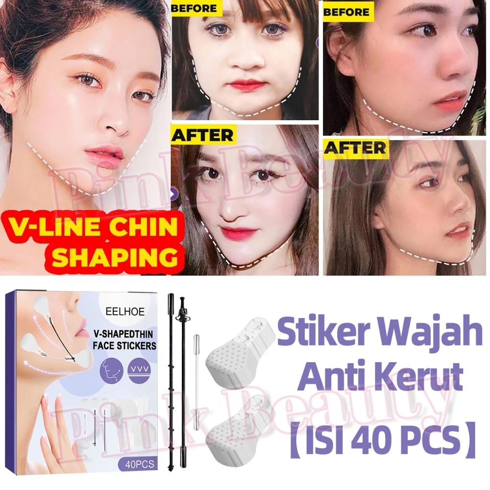 【ISI 40 PCS】Stiker Wajah Anti Kerut/Sticker Garis Wajah Untuk Wajah Mata dan Leher - Instant Face Lift Sticker V Shape Face Lift Tape Pengencang Kulit Face Slimming Sticker Pelangsing Wajah Mengencang
