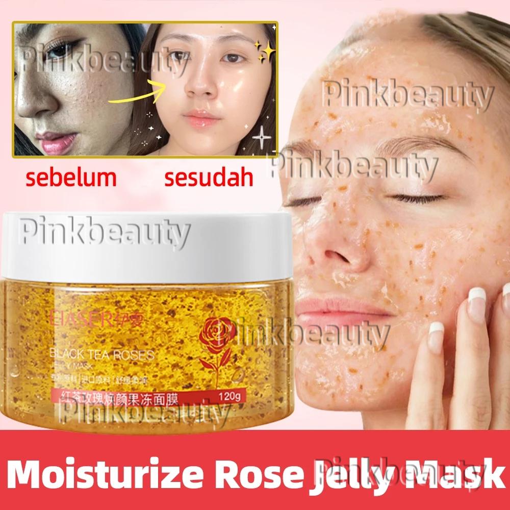 Moisturize Rose Jelly Mask 120gr Pelembab Pemutih Wajah penghilang flek hitam membandel Whitening Brightening Glowing Moisturizer Gel Mask for Day & Night Repair skin barrier Penghilang jerawat Penghi