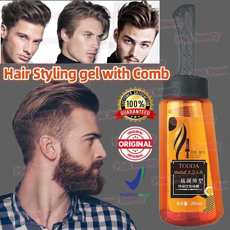 Gel Rambut Sisir minyak rambut hair stayling Gel 280ml pria minyak rambut pomade oil tahan lama tidak lengket Unisex Gel Minyak Rambut Penataan Rambut Untuk Hair Styling/Merapikan Rambut dan Menutrisi