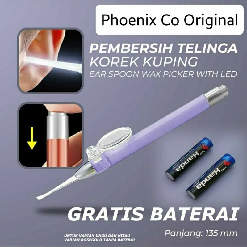 Alat Korek Kuping LED Flashlight Earpick Clean Pembersih Telinga
