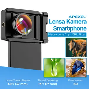 APEXEL Lensa Kamera HP Smartphone Macro Lens Clip 10X CPL Filter - APL-HB100CPL