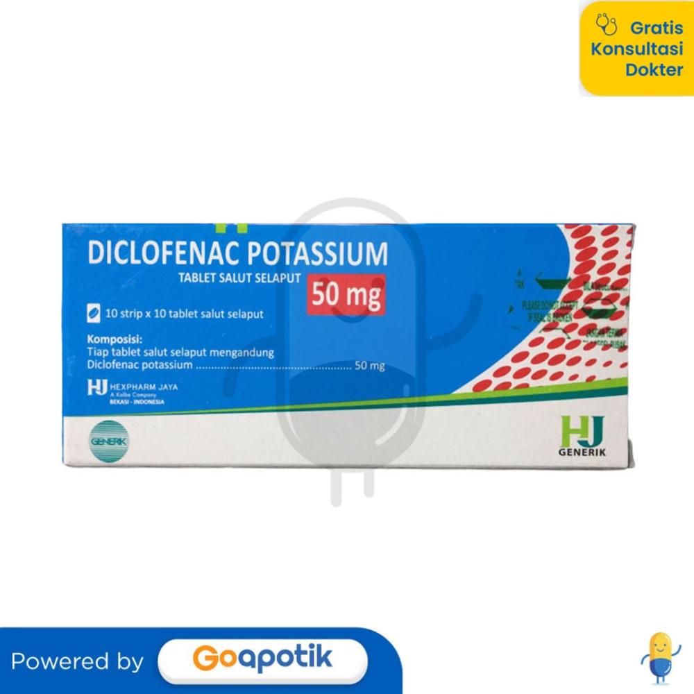 DICLOFENAC POTASSIUM HEXPHARM 50 MG BOX 100 TABLET