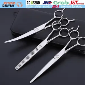Gunting Bulu Anjing Kucing Pet Curve Scissors Dog Cat Grooming Gunting Lengkung Lurus Gerigi Sasak