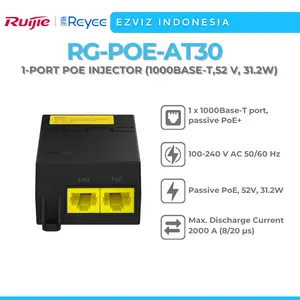 RUIJIE REYEE RG-POE-AT30 1-PORT POE INJECTOR (1000BASE-T,52 V, 31.2W)