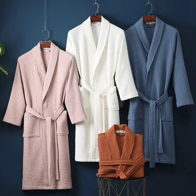 Handuk Kimono Dewasa Motif WAFFLE/Bahan Lembut/Handuk Kimono Hotel