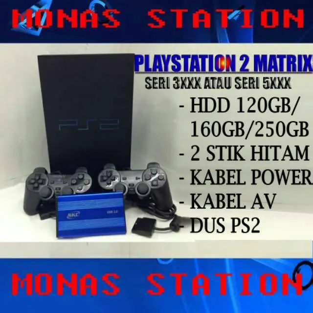 PS2 Playstation 2 fat MATRIX USB 40GB /120GB / 160GB FULL GAME LOADING CEPAT