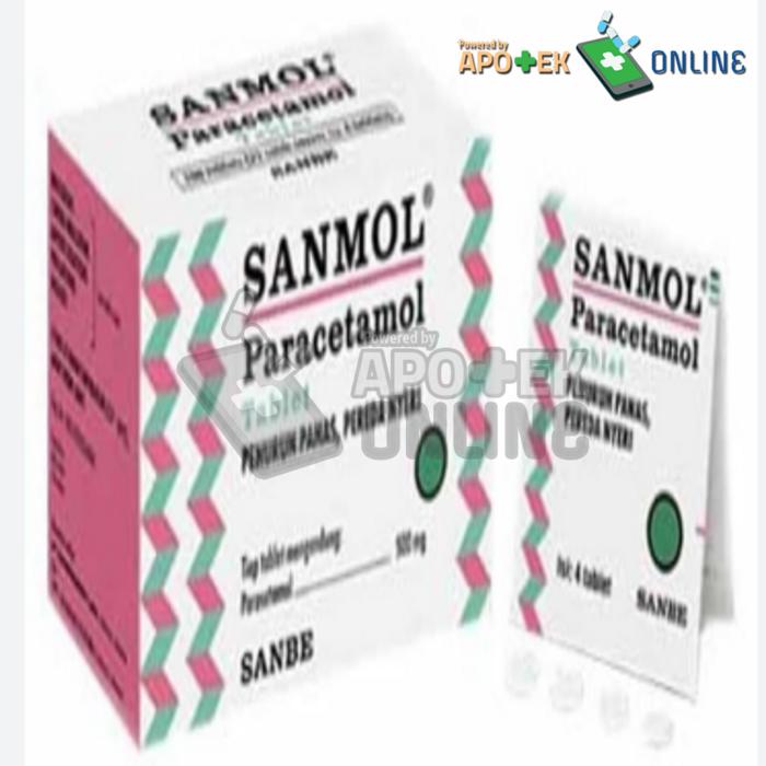 SANMOL 500MG 1 STRIP ISI 4 TABLET