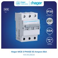Gambar Hager MCB 3P 63A 3 Phase 63 Ampere 3 Pole 6kA MU363A dari Hager Indonesia Kota Administrasi Jakarta Barat 1 Tokopedia