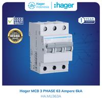 Gambar Hager MCB 3P 63A 3 Phase 63 Ampere 3 Pole 6kA MU363A dari Hager Indonesia Kota Administrasi Jakarta Barat 3 Tokopedia