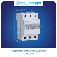 Gambar Hager MCB 3 Phase 20A 3P 20 Ampere 3 Pole 6kA MU320A dari Hager Indonesia Kota Administrasi Jakarta Barat 2 Tokopedia