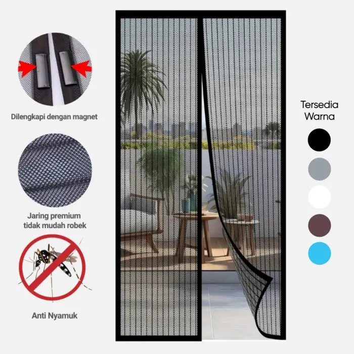 Tirai Pintu Anti Nyamuk Serangga Magnet Magnetic Screen Jendela Kamar Curtain