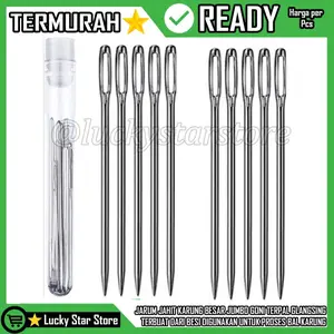 Jarum Jahit Besi Karung Goni Besar Alat Menjahit Tangan Manual Terpal Packing Barang Plastik Pelastik Stenlis Stainles Staynles Chrome Anti Karat Jaet Jaitt Jarumm Karong XERK X04 X02-0 Silver Perak Staynlis
