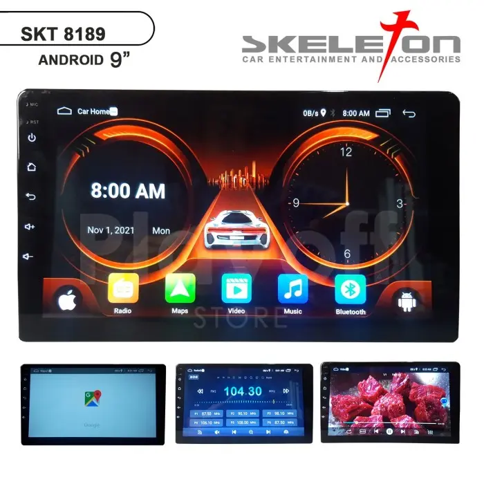 2 Din Head Unit Android 9 Inch Skeleton 8189 Double Din Bluetooth Gps Readyy Kak^_^