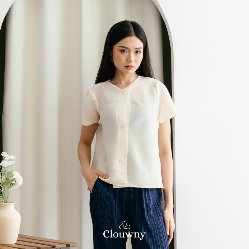 Clouwny Arya Basic Pleats Top Atasan Wanita Premium Pleats Fit to XL Baju Cewek Dewasa Casual 7