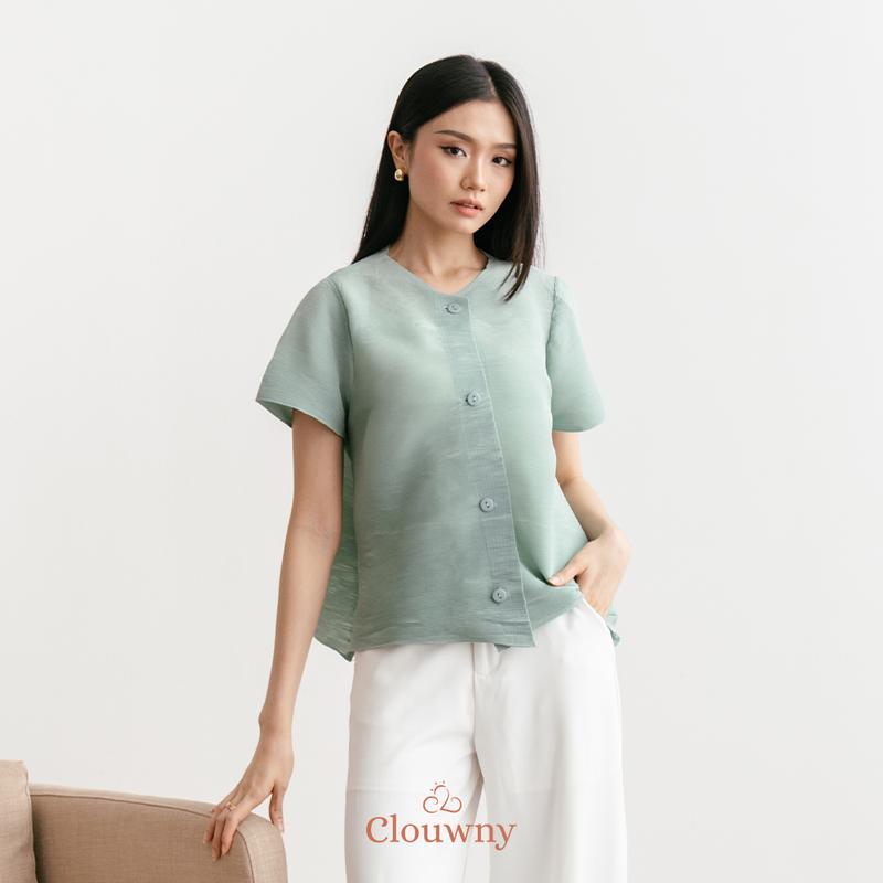 Clouwny Arya Basic Pleats Top Atasan Wanita Premium Pleats Fit to XL Baju Cewek Dewasa Casual 5