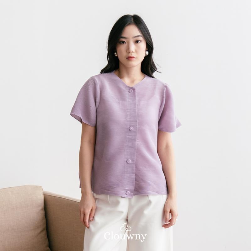 Clouwny Arya Basic Pleats Top Atasan Wanita Premium Pleats Fit to XL Baju Cewek Dewasa Casual 4