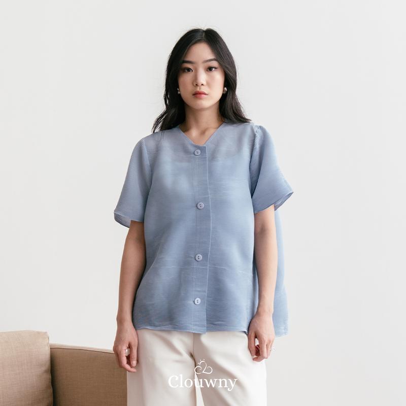 Clouwny Arya Basic Pleats Top Atasan Wanita Premium Pleats Fit to XL Baju Cewek Dewasa Casual 6