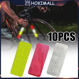 10pcs Stiker Reflektor Pemantul Cahaya Stiker Mobil Box Sticker Sepeda Listrik Stiker Reflektor Uji