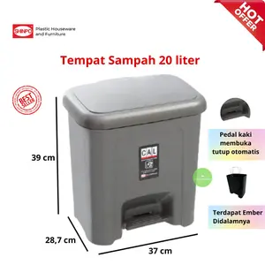 Tempat sampah Injak / Step on Dustbin 20ltr 720 Shinpo