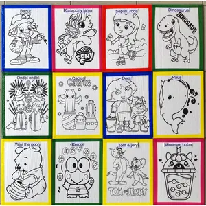 Paket 100 styrofoam lukis ukuran 30x40 list lakban / sterofoam / gabus melukis / mewarnai sterom Terlaris.