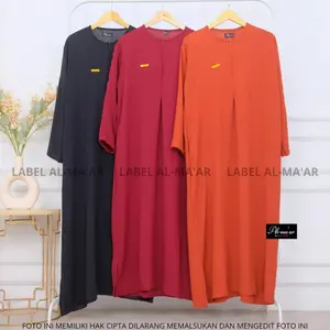Long Dress Daily JUMBO Crinkle Airflow Semi Abaya Kekinian