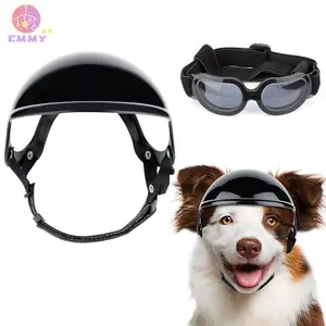 Set Kacamata Helm Anjing Peliharaan Kacamata Perlindungan Uv