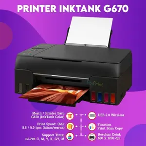 Printer Canon PIXMA G670 670 Printer Photo 6 Warna All In One WiFI / Printer Canon MegaTank PIXMA G4780 (Print-Scan-Copy) Wireless ADF Duplex