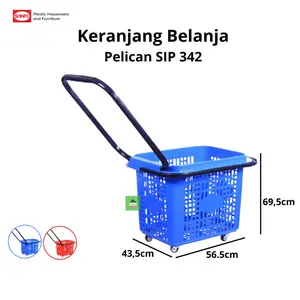 Shinpo Trolley Keranjang Belanja Pasar Dorong Roda 342 Pelican
