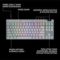 Gambar LOGITECH G PRO X TKL RAPID GAMING KEYBOARD WIRED USB-C RGB - Black dari GGSTORESBY Kota Surabaya 3 Tokopedia