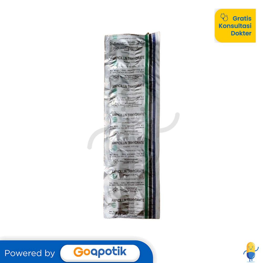 AMPICILLIN TRIHYDRATE NOVAPHARIN 500 MG STRIP 10 KAPLET