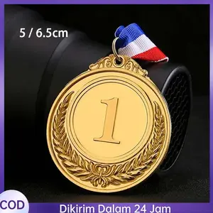 Medali kejuaraan 6.5/5cm Medali Emas Perak Perunggu 123 Medali Emas Logam Medali Penghargaan Medali Anak-Anak