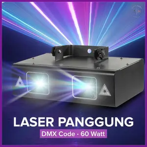 Lampu Sorot Panggung Laser Stage Light Double Head RGB DMX 60W