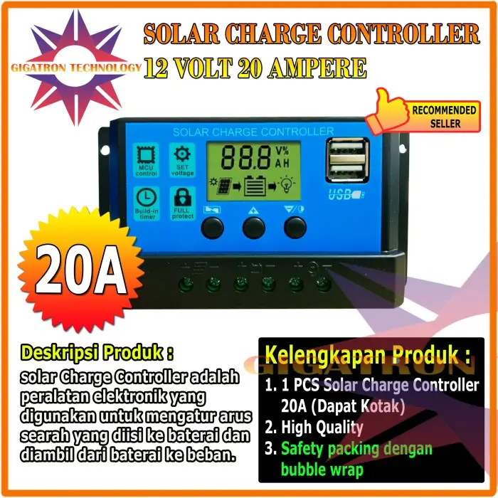 Solar Charge Controller 10A 20A 30A 50A Cell Pwm Pengisi Daya Surya 12V / Solar Panel Charge Controller Lcd Display Dc 12V Dual Usb / Scc Pwm Pengisi Daya Surya 10A 20A 30A 50A 12 Volt Terlaris