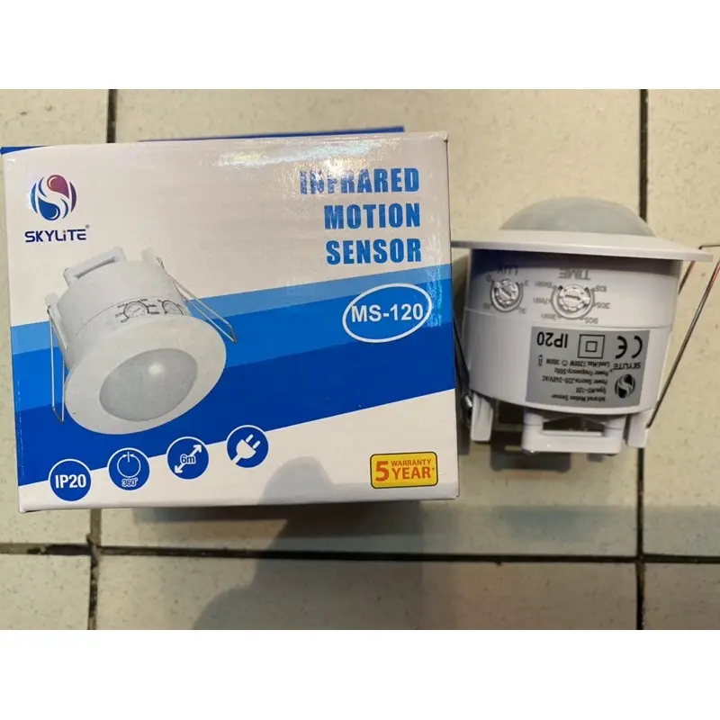 TERBARU SKYLITE Infrared Motion Sensor / Sensor Gerak Sky lite MS-120 MS120 IP20 Model: MS-120