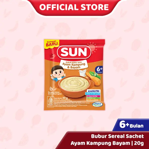 SUN BUBUR SEREAL SUSU AYAM KAMPUNG BAYAM SACHET 20 GR X 1 PCS