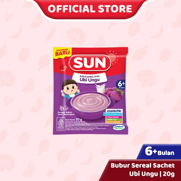 Sun Bubur Sereal Susu Ubi Ungu Sachet 20 Gr x 1 Pcs