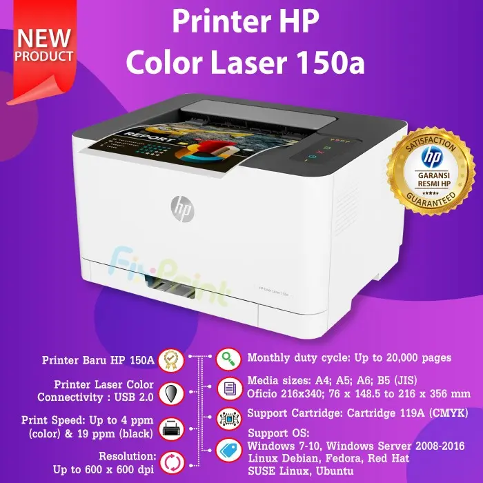 Printer HP Laserjet 150A Color Laser Jet Garansi Resmi / HP LaserJet 136A 136W Wireless Print Scan Copy Manual Duplex A4 Laser Jet Monochrome