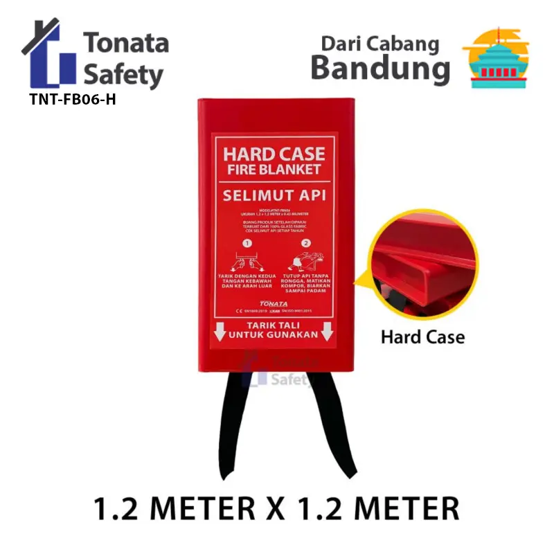 Fire Blanket  Selimut Api Tonata 1,2 x 1,2 m  Hard Case