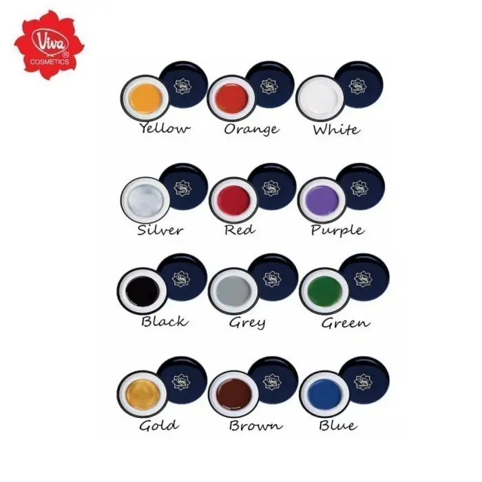 VIVA BODYPAINTING FACE CAT TUBUH -SILVER GOLD BLACK GREY YELLOW ORANGE 3