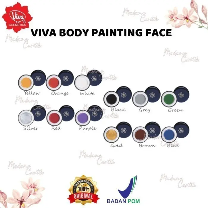 VIVA BODYPAINTING FACE CAT TUBUH -SILVER GOLD BLACK GREY YELLOW ORANGE 0