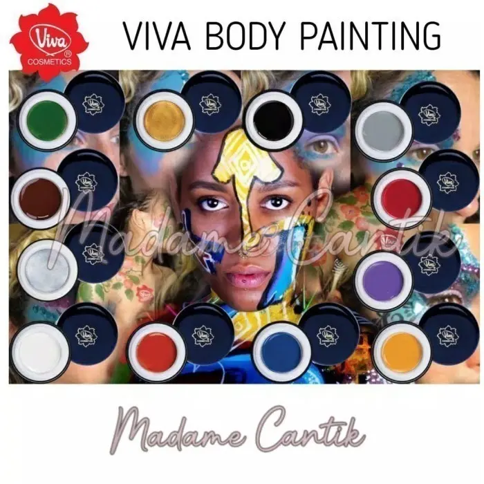 VIVA BODYPAINTING FACE CAT TUBUH -SILVER GOLD BLACK GREY YELLOW ORANGE 1