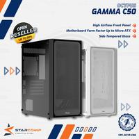 Gambar OCYPUS Gamma C50 High-Airflow Front Panel Micro ATX PC Case Side Tempered Glass - Putih - Hitam dari Starcomp Purwokerto Kab. Banyumas 1 Tokopedia