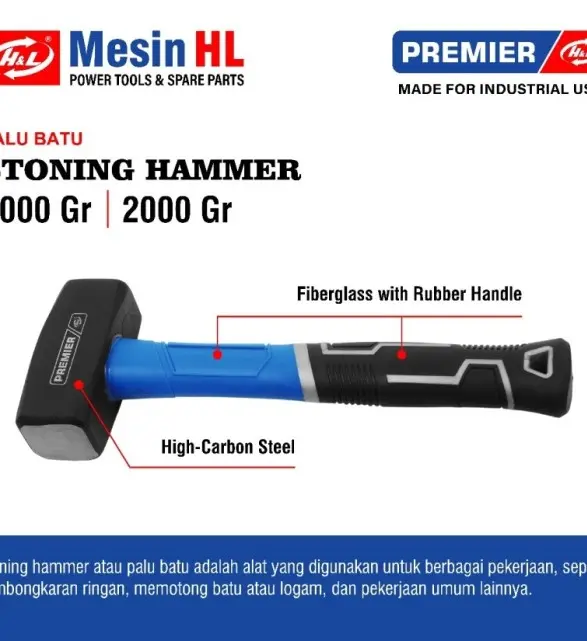 HNL PREMIERE Palu Batu Beton Tembok 2 LB / 4.5 LB Palu Bodem Bogem