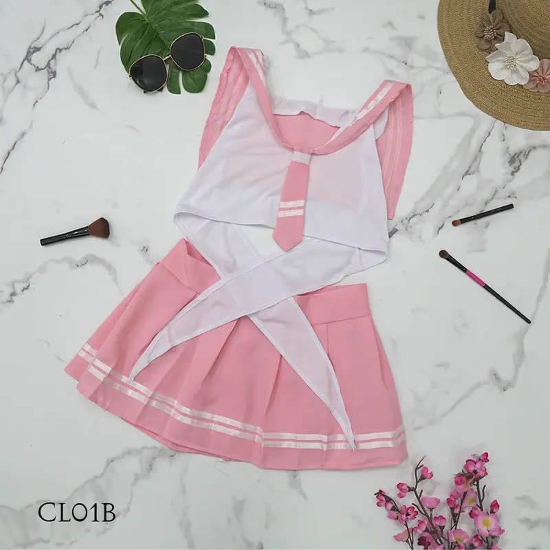 KOSTUM SEXY LINGERIE COSPLAY SERAGAM JAPANESSE SEXY STUDENT PINK CL01B 0
