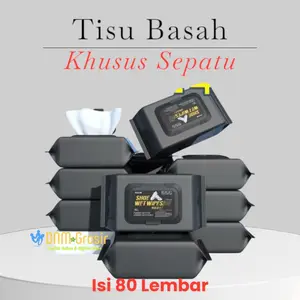 Tisu Basah Pembersih Sepatu Tas Kulit Serbaguna Shoe Cleaner 80 Lembar Efektif & Praktis untuk Kanvas Vinyl Nilon PV dan Karet