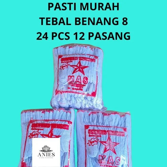 paket 24 pcs 12 pasang 1 lusin Sarung Tangan Kain Rajut Industri Benang 4 Abu 1 lusin Kerja Proyek 4 B sarung tangan kerja berkebun safety rajut putih kerja safety proyek bintik kuning kain anti pisau kebun benang 8 bintik berkebun kerja safety benang 8