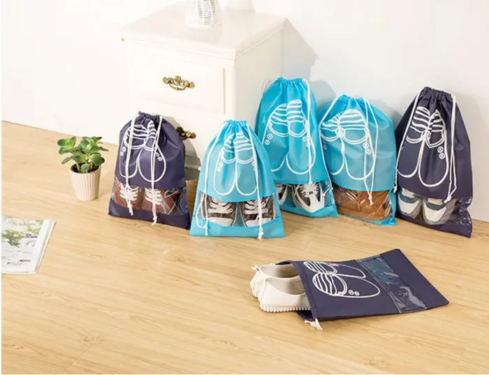 Korean Shoes Bag Serut Tas Penyimpanan Pelindung Sandal Sepatu Travel 0