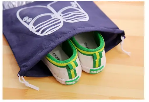 Korean Shoes Bag Serut Tas Penyimpanan Pelindung Sandal Sepatu Travel 4