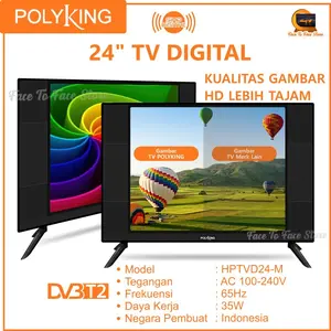 Terlaris Tv Digital 24 Inch-M.Tv Tanpa Set Top Box.Tv Monitor.Polyking.Televisi