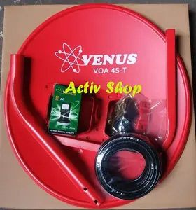 Terlaris Paket Parabola Mini / Ninmedia Venus Voa 45Cm + Lnb Union + Kabel 15M